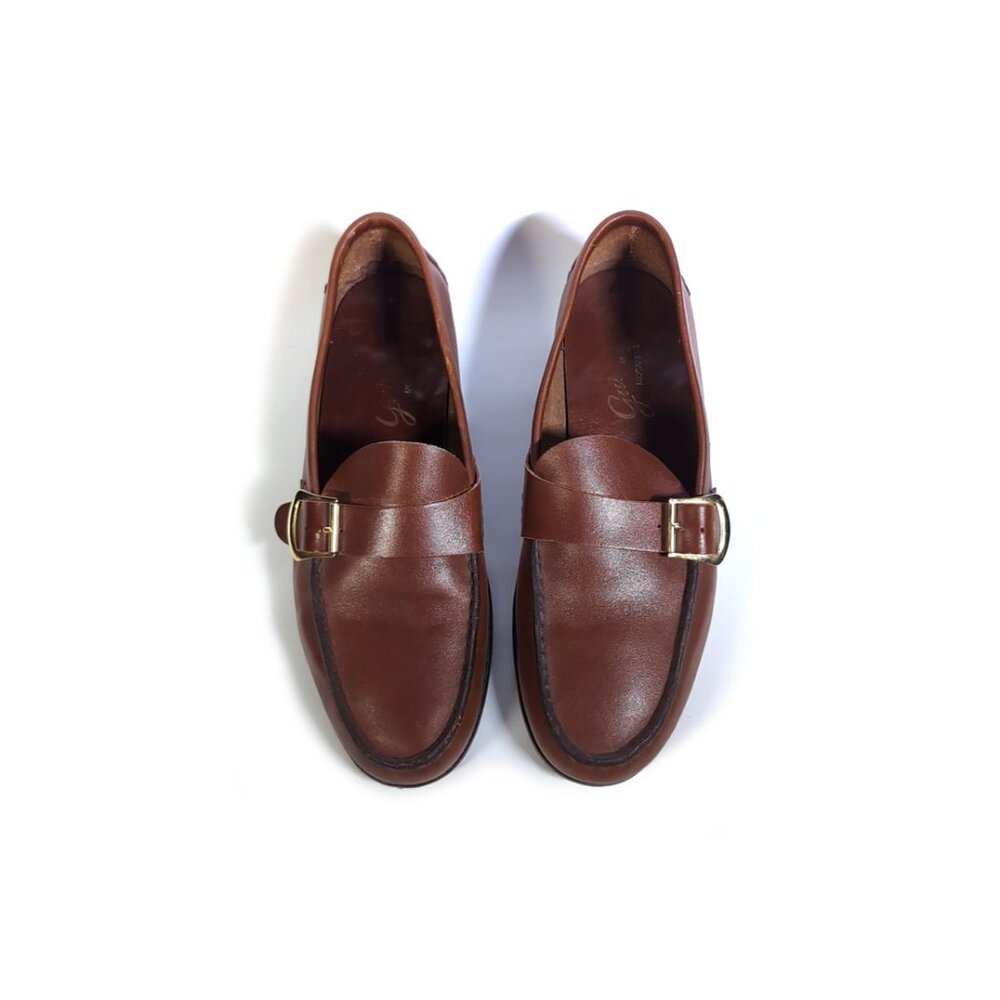 Guido 1952 Moccasin 5320 with Buckle Brown Womens 9 Wide
